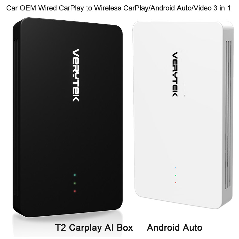 T2 Carplay AI Box Wired to Wireless Android Auto/Video 3 in 1
