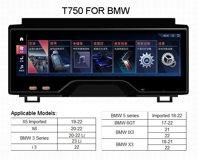 T750 BMW Car Smart rear cabin control system